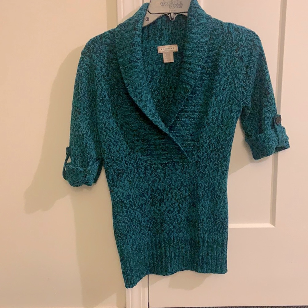 Teal/with black dress up sweater